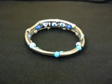 Designer Fashion Bracelet Bangle Metal Stones Female Adult Silvers/Blues -- Used