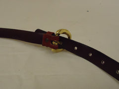 Designer Belt Casual 29in-34in Gold Buckle Suede Female Adult M/L Reds Solid -- Used