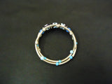 Designer Fashion Bracelet Bangle Metal Stones Female Adult Silvers/Blues -- Used