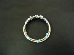 Designer Fashion Bracelet Bangle Metal Stones Female Adult Silvers/Blues -- Used
