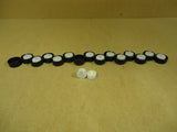 Designer Strip of 15 Electric Candles 36in x 3in Black/White Metal Plastic -- Used