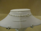 Designer Fashion Necklace 20in L Cat Chain Dangle Female Adult Silver/White -- Used