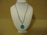 Designer Fashion Necklace 15-19in L Beaded/Strand Chain Glass Female Adult Blues -- Used