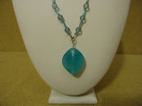 Designer Fashion Necklace 15-19in L Beaded/Strand Chain Glass Female Adult Blues -- Used