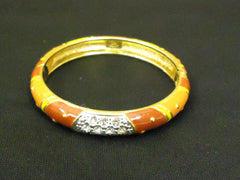 Designer Fashion Bracelet Bangle Metal Stones Female Adult Browns/Golds -- Used