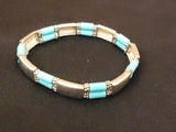 Designer Fashion Bracelet Chain/Link Metal Stones Female Adult Silvers/Blues -- Used