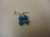 Designer Fashion Earrings Drop/Dangle Metal Female Adult Gold/Blue -- Used