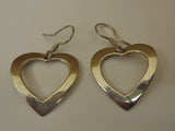Designer Fashion Earrings Heart Drop/Dangle Metal Female Adult Silver -- Used