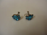 Designer Fashion Earrings Drop/Dangle Female Adult Blue/Gold -- Used