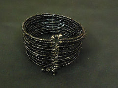 Designer Fashion Bracelet Beaded/Strand Plastic Female Adult Black/Silver -- Used