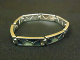 Designer Fashion Bracelet Chain/Link Metal Female Adult Silver/Greens -- Used