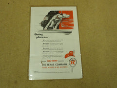 Texaco Vintage Laminated Ad 10in x 7in White/Black/Red Gasoline Dalmation -- Used