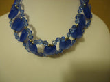 Designer Fashion Necklace 12in L Choker Plastic Female Adult Blues -- Used
