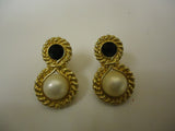 Designer Fashion Earrings Stud Metal Female Adult Gold/White/Black -- Used