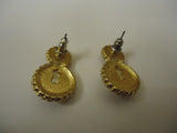 Designer Fashion Earrings Stud Metal Female Adult Gold/White/Black -- Used