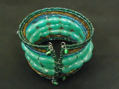 Designer Fashion Bracelet Beaded/Strand Female Adult Green/Brown/Blue -- Used