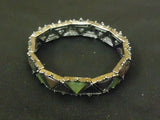 Designer Fashion Bracelet Chain/Link Metal Female Adult Silver/Green/Brown -- Used