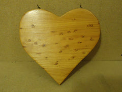 Handcrafted Wall Key Holder 10in W x 9in H x 1in D Woodtone Heart Shaped Wood -- Used