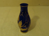 Designer Decorative Vase 10in H x 4 1/2in Diameter Blues/Golds Glass -- Used