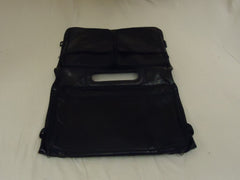 American Homeware Briefcase Hanging Pockets 18in x 13in x 2 1/2in Black Leather -- Used