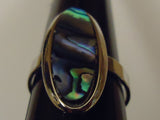 Designer Fashion Ring Solitaire Size 6 3/4 Female Adult Metallic/Green/Blue -- Used