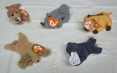 Ty Teenie Beanie Babies Lot of 5 Spunky Twigs Spike Tusk 'Nook -- Used