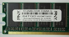 PNY 512MB 8c 184p DDR DIMM * 64TQD-T Plastic * -- Used