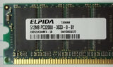 Elpida 512MB MEMORY DIMM * PC3200U-3033-0-B1 Plastic * -- Used
