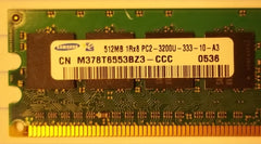 Samsung 512MB PC2-3200 DDR2-400MHz CL3 240-Pin DIMM * M378T6553BZ3-CCC Plastic * -- Used