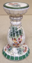 Handmade Mosaic Pedestal 12in x 6 1/2in x 6 1/2in  * Terra Cotta Tile -- Used