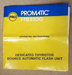 Promatic Bounce Flash Unit FTD 5200 Vintage Plastic * -- Used