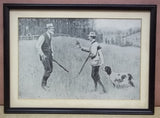 Custom Made Hunter and Farmer Print 12 1/2in x 8in  Vintage Paper  -- Used