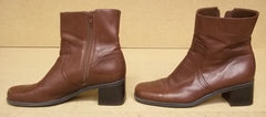 Naturalizer Womens Ankle Boots Leather Female Adult 8M Brown Solid S37 -- Used