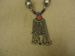 Hand Made Tribal Ethnic Necklace Bells Middle Eastern Vintage Sterling Silver -- Used