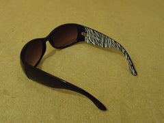 Designer Sunglasses Rectangular Female Adult Blacks Animal Print -- Used