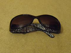 Designer Sunglasses Rectangular Female Adult Blacks Animal Print -- Used