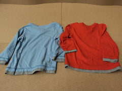 Place Shirts Lot Of 2 Cotton 100% Male Kids 2-4 3T Multi-Color Solid -- Used