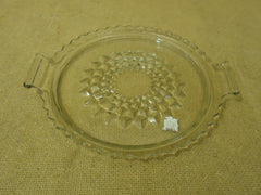 Designer Decorative Glass Dish 7 1/2in Diameter x 1/2in H Clear Glass -- Used