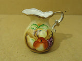 S.S.Kresge Co. Small Decorative Pitcher 5 1/2in H x 4 1/2in Diameter Fruit China -- Used