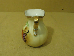 S.S.Kresge Co. Small Decorative Pitcher 5 1/2in H x 4 1/2in Diameter Fruit China -- Used