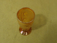 Designer Footed Water Glass 6in H x 2 3/4in Diameter Rose Glass -- Used