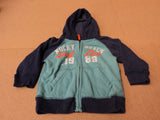 Place Hoodie Sweatshirt Cotton 60% Polyester 40% Male Kids 24 months Blues Solid -- Used