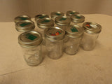 Standard 1 Pint Canning Jars Clear Lot of 12 Kerr Mason Glass -- Used