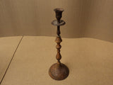 Handcrafted Candlestick 4 1/2in Diameter x 13in H Metallics Rustic Aged Brass -- Used