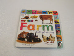 DK Publishing My First Farm Lets Get Working Tabbed Board Book -- Used