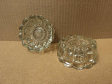 Designer Candle Holder 4in Diameter x 2in H Clear Set of 2 Glass -- Used