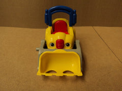 Fisher Price Bulldozer 5in W x 9in L x 7in H Yellow/Red/Black Plastic -- Used