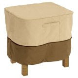 Veranda Ottoman/Side Table Cover Large Beige Fits 26in x 26in Square 71982 -- New