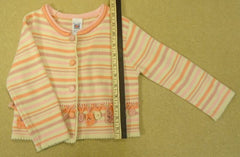 April Cornell Girls 2T Striped Button-Up Sweater -- Used