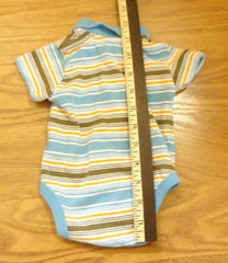 Please Mum One-piece Collared Boys 0-3m Newborn Cotton Sailboat Multicolor Stripes -- Used